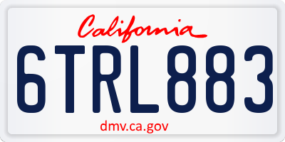 CA license plate 6TRL883