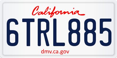 CA license plate 6TRL885