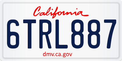 CA license plate 6TRL887