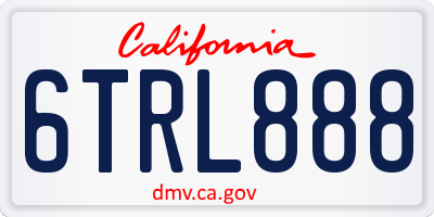 CA license plate 6TRL888