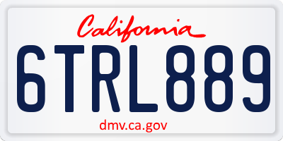 CA license plate 6TRL889