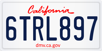 CA license plate 6TRL897