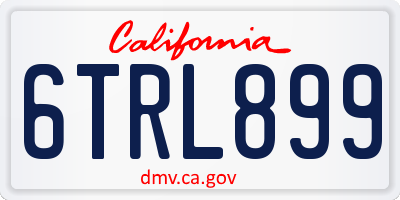 CA license plate 6TRL899