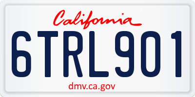 CA license plate 6TRL901