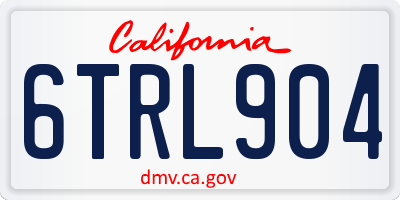 CA license plate 6TRL904