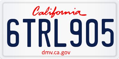 CA license plate 6TRL905