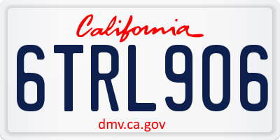 CA license plate 6TRL906