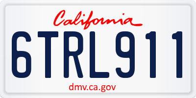 CA license plate 6TRL911