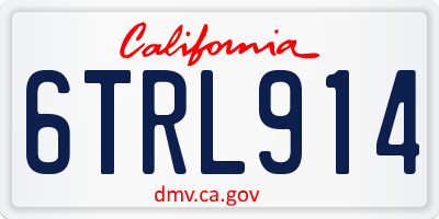 CA license plate 6TRL914