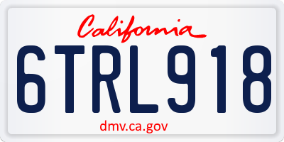 CA license plate 6TRL918