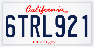 CA license plate 6TRL921