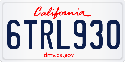 CA license plate 6TRL930