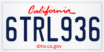 CA license plate 6TRL936