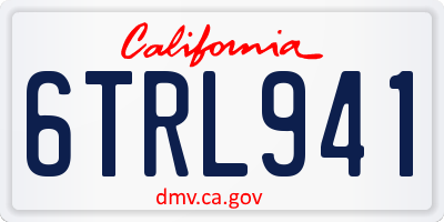 CA license plate 6TRL941