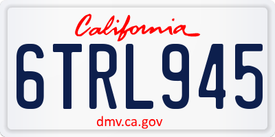 CA license plate 6TRL945