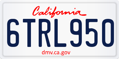 CA license plate 6TRL950