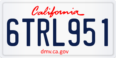 CA license plate 6TRL951