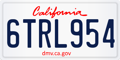 CA license plate 6TRL954