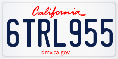 CA license plate 6TRL955