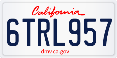 CA license plate 6TRL957