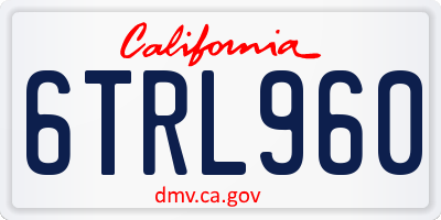 CA license plate 6TRL960