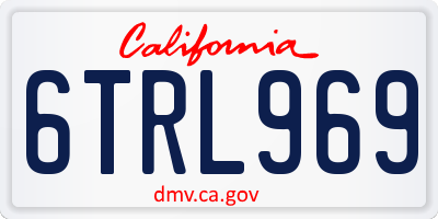 CA license plate 6TRL969