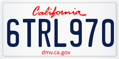 CA license plate 6TRL970