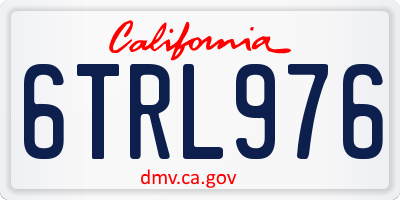 CA license plate 6TRL976