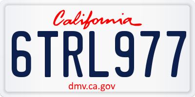 CA license plate 6TRL977