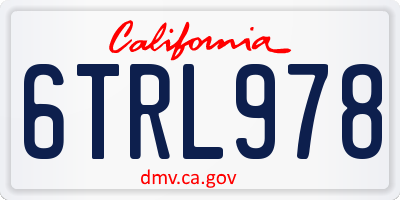 CA license plate 6TRL978