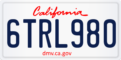 CA license plate 6TRL980