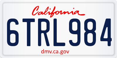 CA license plate 6TRL984