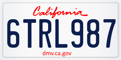 CA license plate 6TRL987