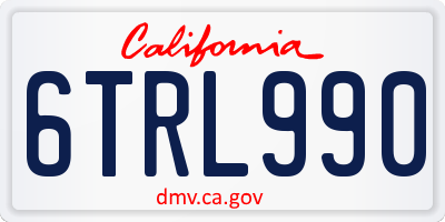 CA license plate 6TRL990