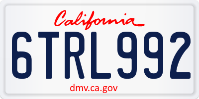 CA license plate 6TRL992