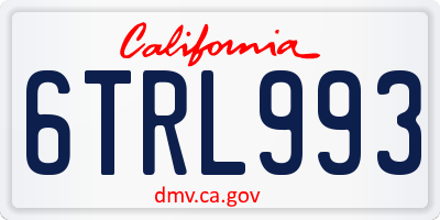 CA license plate 6TRL993
