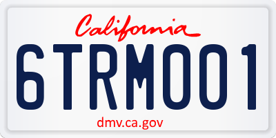 CA license plate 6TRM001