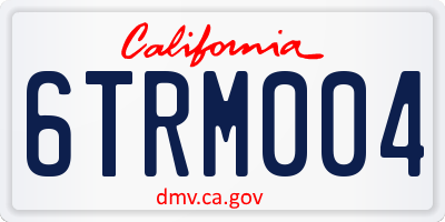 CA license plate 6TRM004