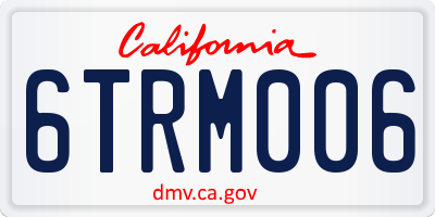 CA license plate 6TRM006