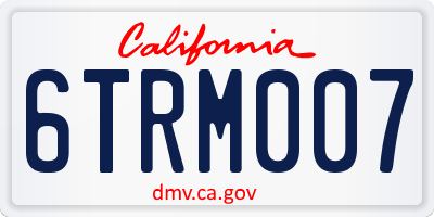 CA license plate 6TRM007