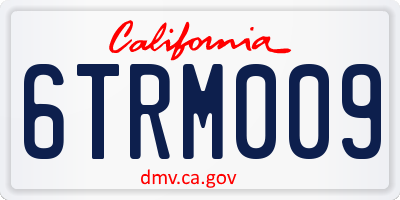 CA license plate 6TRM009
