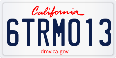 CA license plate 6TRM013