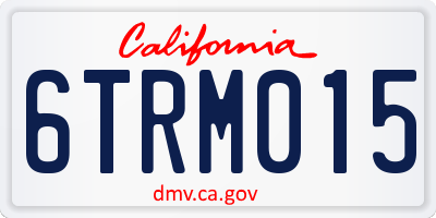 CA license plate 6TRM015