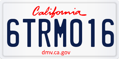 CA license plate 6TRM016
