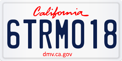 CA license plate 6TRM018