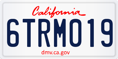CA license plate 6TRM019