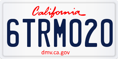 CA license plate 6TRM020