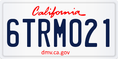 CA license plate 6TRM021