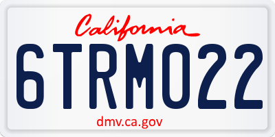 CA license plate 6TRM022
