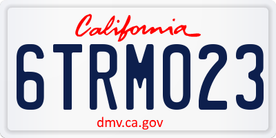 CA license plate 6TRM023